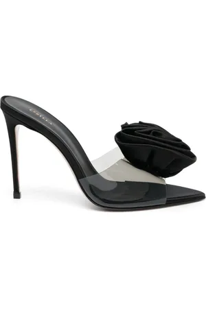 LE SILLA Sko, Dame, Sort, 36 EU, Læder, Sorte Sandaler med Blomsterapplikation