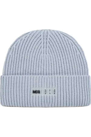 Alexander McQueen Tilbehør, Dame, Lilla, M, Uld, Ic0 Logo Uld Beanie
