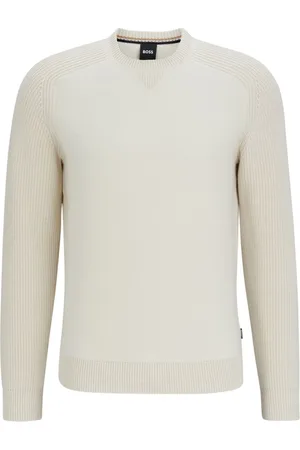 HUGO BOSS Strik, Herre, Hvid, S, Matero Ecrù Pullover