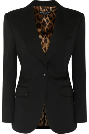 Dolce & Gabbana Jakke, Dame, Sort, M, Uld, Sort enkeltbrystet blazer