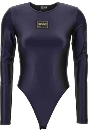 VERSACE Top, Dame, Sort, XS, Uld, Skinnende Lycra Top