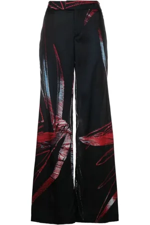 Louisa Ballou Bukser, Dame, Sort, S, Abstrakt Mønster Wide-Leg Bukser