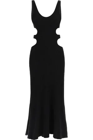 Chloé Kjole, Dame, Sort, M, Uld, Slim Fit Ærmeløs Strikket Kjole