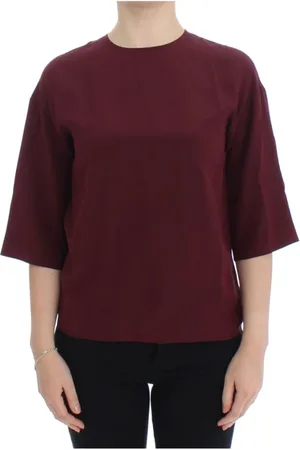 Dolce & Gabbana Top, Dame, Rød, 3XS, Uld, Fortryllende Sicilien Silkebluse