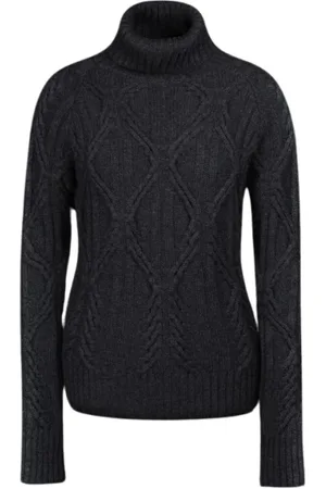 MOORER Strik, Dame, Sort, S, Cashmere, Ren Cashmere Turtleneck Sweater