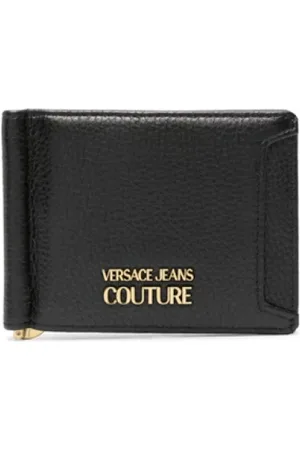 VERSACE Tilbehør, Dame, Sort, ONE SIZE, Læder, Sort læderpung med logo print
