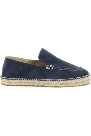 MANEBI Sko, Herre, Blå, 44 EU, Uld, Espadrille-stil Ruskind Loafers