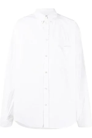 Balenciaga Bluser & Skjorter, Dame, Hvid, S, Bomuld, Cocoon Fit Poplin Skjorte