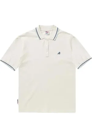 Autry Top, Herre, Hvid, XL, Bomuld, Kortærmet Piqué Polo med Blå Kant