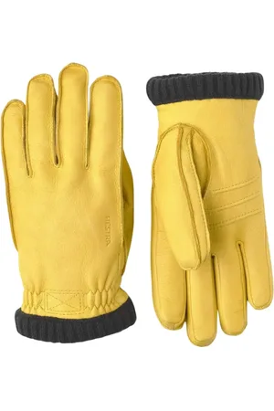Hestra Tilbehør, Herre, Gul, 10 IN, Uld, Deerskin Primaloft Rib Handsker, Gul