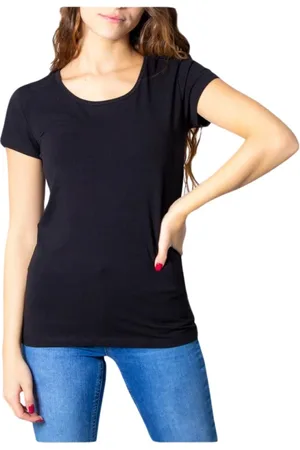 ONLY Top, Dame, Sort, XS, Sort Rund Hals Kvinders T-shirt