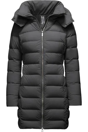 Bomboogie Frakke, Dame, Grå, S, Nylon, Stretch-Nylon Dunjakke med Aftagelig H?tte