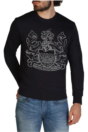 Aquascutum Sweathshirts & Hoodies, Herre, Blå, 2XL, Bomuld, Herre Forårs/Sommer Sweatshirt