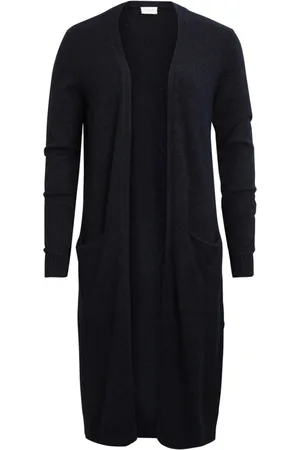 VILA Strik, Dame, Sort, M, Uld, Lang cardigan
