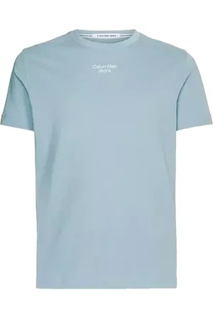 Calvin Klein Top, Herre, Blå, 2XL, Lysblå ensfarvet T-shirt til mænd