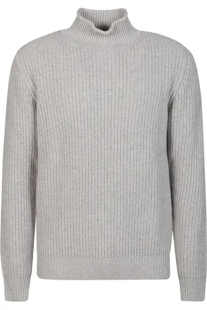 KANGRA CASHMERE Strik, Herre, Grå, 2XL, Uld, Perla Turtle Neck Sweater