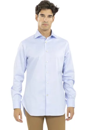 Kiton Skjorte, Herre, Blå, 5XL, Bomuld, Italiensk bomuldsskjorte