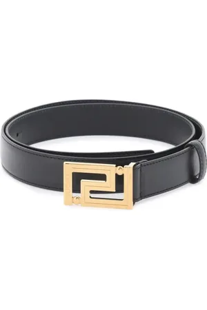 VERSACE Tilbehør, Herre, Sort, 90 CM, Læder, Greca Spænde Læderbælte