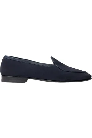 Scarosso Sko, Herre, Blå, 45 EU, Uld, Klassisk blå ruskind loafer