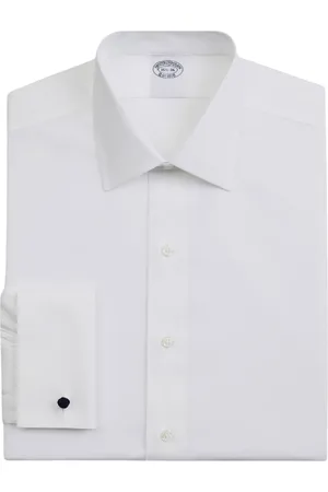 Brooks Brothers Skjorte, Herre, Hvid, 2XL, Bomuld, Hvid Regular Fit Non-Iron Stretch Bomuldsskjorte med Ainsley Krave
