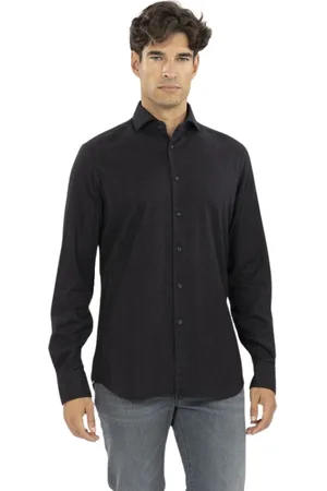 Xacus Skjorte, Herre, Sort, 2XL, Bomuld, Italiensk Stil Flanelskjorte