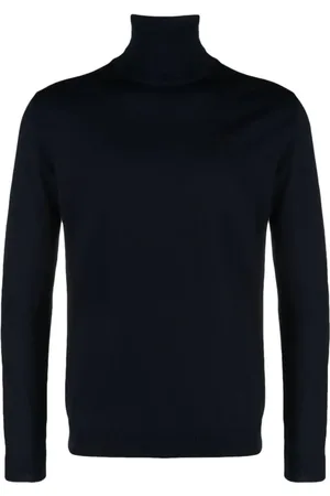 Roberto Collina Strik, Herre, Blå, 2XL, Uld, Dolcevita Strik