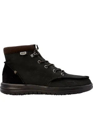 Hey dude Sko, Herre, Sort, 44 EU, Blød Sort Nubuck Snøresko