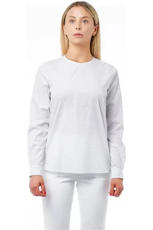 BAGUTTA Bluser & Skjorter, Dame, Hvid, M, Bomuld, Hvid Bomuldsskjorte med Rund Hals