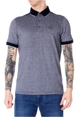 Armani Exchange Top, Herre, Blå, L, Uld, Blå Marl Polo til Mænd
