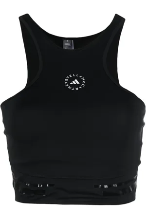 adidas Top, Dame, Sort, XS, Polyester, Logo Sports Cropped Top
