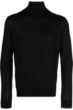 COLOMBO Strik, Herre, Sort, 5XL, Uld, Sort rullekrave sweater