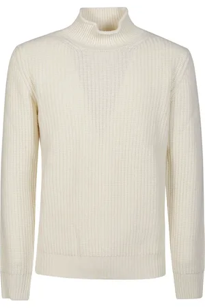 KANGRA CASHMERE Strik, Herre, Hvid, XL, Uld, Latte Turtle Neck Sweater