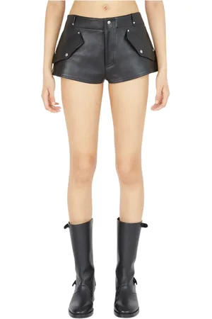 Durazzi Milano Shorts, Dame, Sort, S, Læder, Læder Mini Shorts