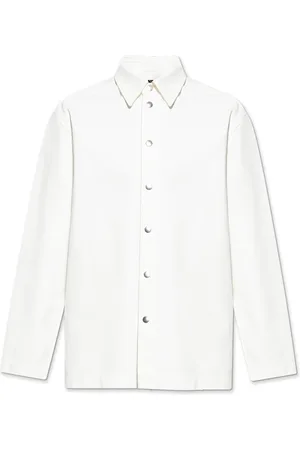 Jil Sander Skjorte, Herre, Hvid, XL, Bomuld, Skjorte med Logo