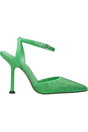 Michael Kors Sko, Dame, Grøn, 37 EU, Satin, Imani Satin Slingbacks med Rhinestones