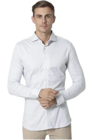 DESOTO Skjorte, Herre, Hvid, XL, Bomuld, Hvidt firkantet mønster Luxury Line skjorte
