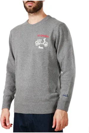 MC2 SAINT BARTH Sweathshirts & Hoodies, Herre, Grå, XL, Uld, Heron Broderet Trøje