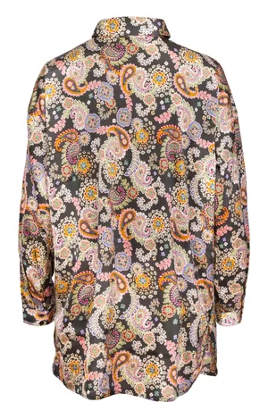 Liberté Bluser & Skjorter, Dame, Flerfarvet, XL, Uld, Sort Paisley Langærmet Skjorte til Kvinder