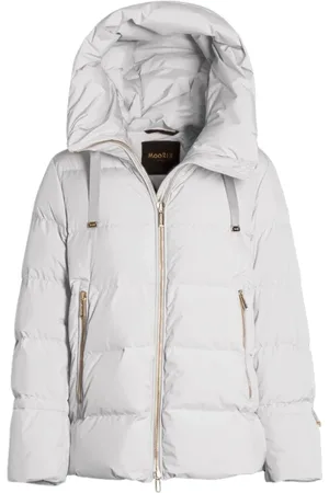 MOORER Jakke, Dame, Hvid, 2XS, Uld, Quiltet Peacoat med Vandtæt Membran