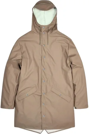 Rains Jakke, Herre, Brun, M, Uld, Lang Jakke - Vandtæt Unisex Design