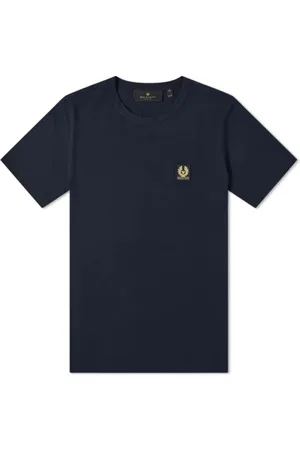 Belstaff Top, Herre, Blå, M, Bomuld, Klassisk Rund Hals Kortærmet T-Shirt