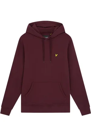 Lyle & Scott Sweathshirts & Hoodies, Herre, Rød, XL, Bomuld, Burgundy Pullover Hoodie - Klassisk stil