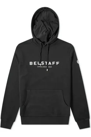 Belstaff Sweathshirts & Hoodies, Herre, Sort, S, Bomuld, 1924 Hættetrøje i Sort og Hvid