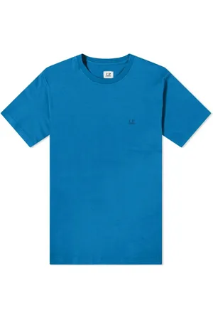 C.P. Company Top, Herre, Blå, L, Bomuld, Lyons Small Logo T-Shirt