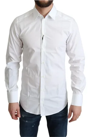 Dolce & Gabbana Skjorte, Herre, Hvid, XS, Bomuld, Ægte hvid bomuldsskjorte