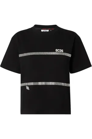 GCDS Top, Herre, Sort, M, Bomuld, Kvinders Bomuld Logo T-shirt