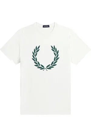 Fred Perry Top, Herre, Hvid, XL, Bomuld, Laurel Wreath Print T-shirt