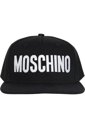 Moschino Tilbehør, Herre, Sort, ONE SIZE, Bomuld, Sort Cap med Logo Broderi