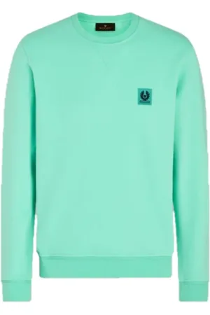 Belstaff Sweathshirts & Hoodies, Herre, Grøn, 2XL, Bomuld, Minimalistisk Grøn Sweatshirt med Fuglefnix Emblem