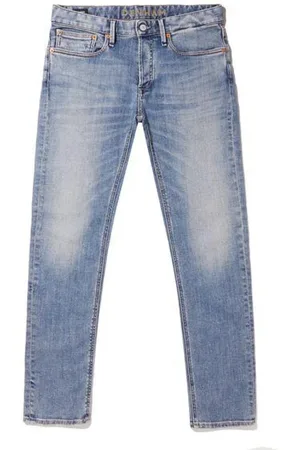 Denham Jeans, Herre, Blå, W33 L34, Blå Slim Fit Jeans med Autentisk Look